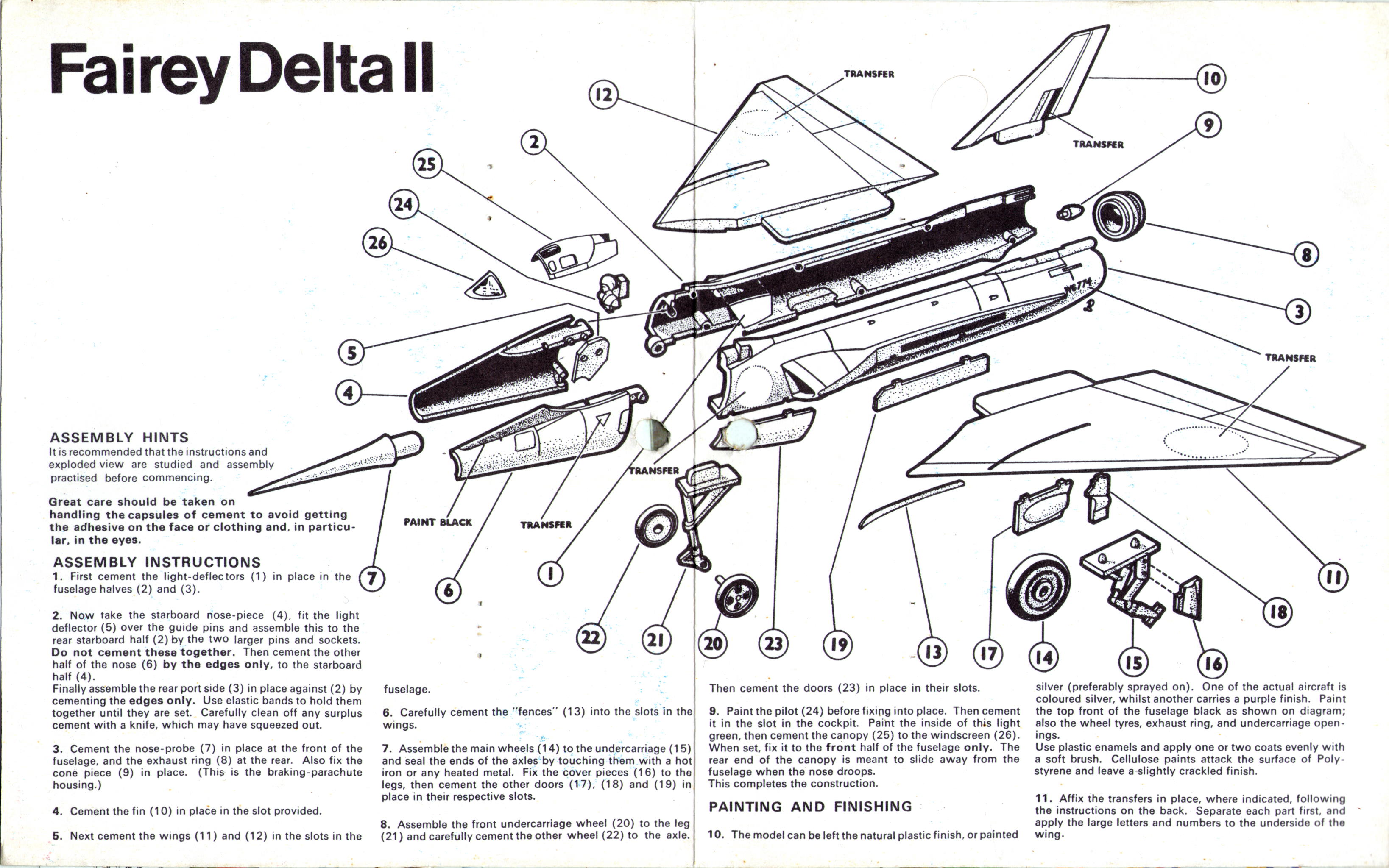 сборочная инструкция FROG W37 Fairey Delta 2